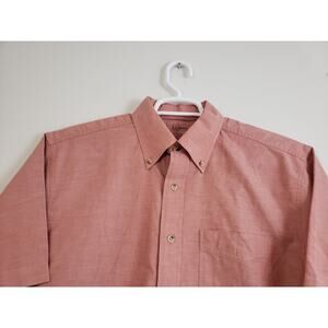 Y2K L.L. Bean Mens Shirt Size M Short Sleeve Coral Granpacore Gorpcore Work